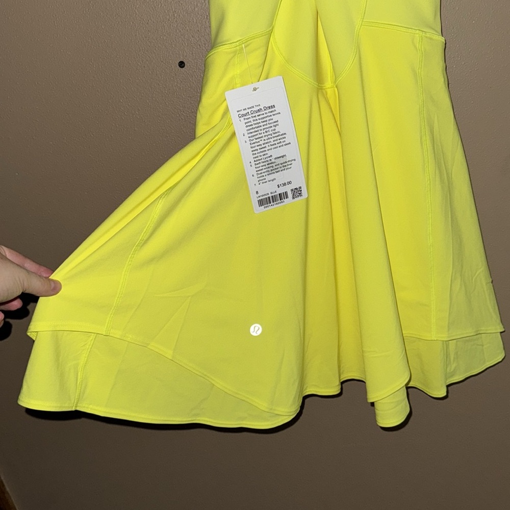 Lululemon Athletica NWT Court Crush Electric Lemon Dress Size 8 - Picture 10 of 13
